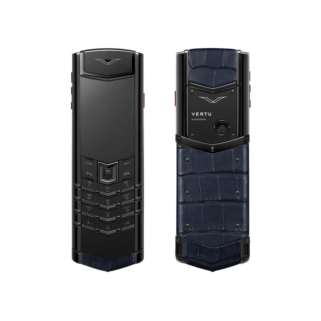 Black Steel Alligator Skin Navy Blue