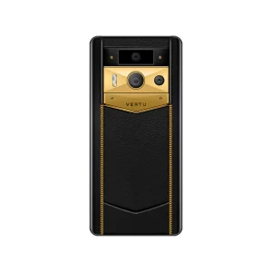 گوشی موبایل متاورتو 2 چرم مشکی طلایی- سفارشی لاکچری -  نسخه طلای تیغه ایMETAVERTU 2 LUXURY CUSTOM-MADE GOLD RADIANT BLADE EDITION WITH BLACK INK CALFSKIN WEB3 AI PHONE – BLACK