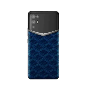 گوشی موبایل آی ورتو مدل رنگ ابی  IVERTU MONOGRAM CANVAS LEATHER 5G PHONE – BLUE