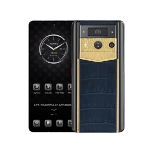 گوشی متا ورتو 2 لاکچری سفارشی چرم کروکدیل آبی سرمه ایMETAVERTU 2 LUXURY CUSTOM-MADE LOTUS MEMORY WITH ALLIGATOR SKIN WEB3 AI PHONE – NAVY BLUE