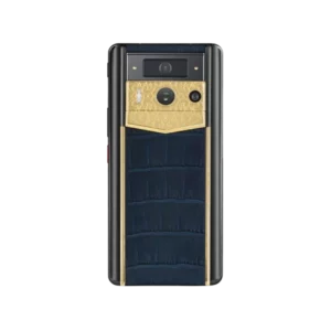 گوشی متا ورتو 2 لاکچری سفارشی چرم کروکدیل آبی سرمه ایMETAVERTU 2 LUXURY CUSTOM-MADE LOTUS MEMORY WITH ALLIGATOR SKIN WEB3 AI PHONE – NAVY BLUE