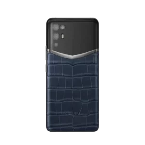 گوشی ای ورتو چرم کروکدیل ابی تیره اورجینال رجیستر شده اکبند مدل IVERTU ALLIGATOR SKIN 5G PHONE – NAVY BLUE