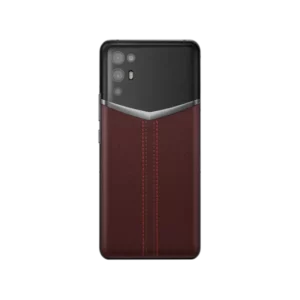 IVERTU STITCHED CALFSKIN 5G PHONE -BURGUNDY RED - گوشی آی ورتو با چرم گوساله رنگ قهوه ای