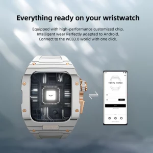 ساعت هوشمند متاواچ مشکی طلایی بند مشکی Metawatch Black Gold Smartwatch – Black Strap