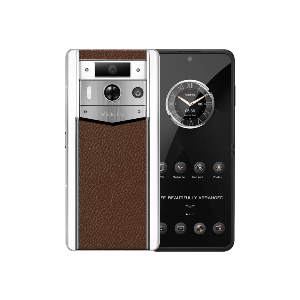 گوشی هوش مصنوعی وب3 با صفحه نمایش سفید متاورتو 2 مکس، پوست گوساله - کاراملی (قاب نقره‌ای)-سفیران همراه