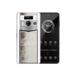 گوشی موبایل Metavertu 2 Max Screen سفید لوکس سفارشی طلایی بافت ساده با پوست تمساح هیمالیا الماسی Web3 AI - سفید