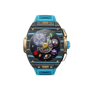 ساعت ورتو گرند طلای سفارشی  مشکی و آبی فیبر کربنی Vertu Grand Watch – Black And Blue Carbon Fiber